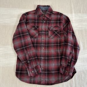 Jachs MFG Heritage Flannel Men's Shirt Sz Medium Red Plaid 100% Cotton